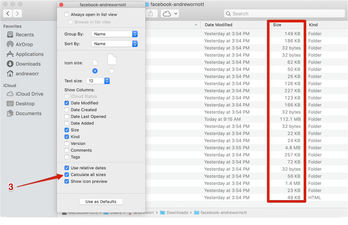 mac shortcut for getting size of jpg